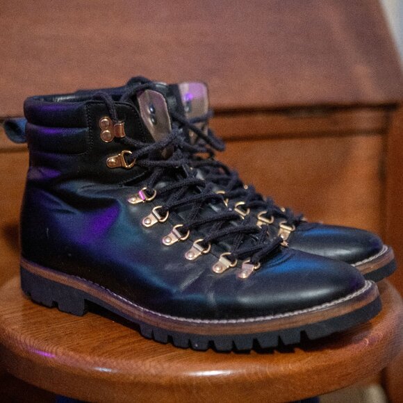 TAFT Leather Viking Boot in Midnight Black Size 11 (44) - Picture 1 of 12